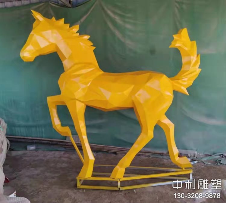 玻璃鋼抽象動物馬雕塑